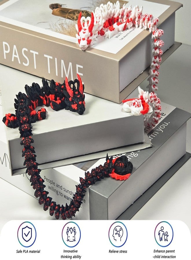 Kizcmvre 3D Printed Dragon,3D Printed Toys, Dragon Fidget Toy,12 inch Articulated 3D Printed for Birthday Gift,Desktop Decoration (2 Pcs). - Image 2